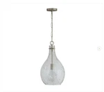 Capital Lighting 333813BN-472 Pendant, Nickel, Stone Seeded Glass New. Fixed Price $202.22.