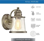 Westinghouse Light 10" Outdoor Glass Fixture Wall Sconce Brass Weather Resistant. Fixed Price $44.95.