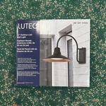 (QTY:2)LUTEC 12IN Outdoor Led Wall Lights Matte Blk/cpr 1200LM 13.3W Sensor. Fixed Price $65.00.