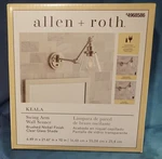 New Allen + Roth Keala 1-LIGHT Brushed Nickel Swing Arm Sconce # 4968586. Fixed Price $24.50.