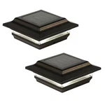 2 Pack- Classy Caps Solar Post Light 4"X4" Led Outdoor Bronze Aluminum Fence. Fixed Price $46.95.