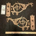 Pair Of Antique Vintage Bronze Brass Gargoyle Dragon Wall Lamp Light Sconces. Fixed Price $795.00.