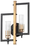 Maxim Flambeau 18" High Black And Antique Brass 2-LIGHT Wall Sconce. Fixed Price $198.90.