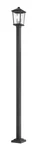 Beacon 2-LIGHT Outdoor Post Mounted Fixture In Black. Fixed Price $970.00.