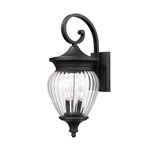 Z-lite Davina 4 12" Outdoor Wall Light, Black/clear Ribbed 5016B-BK. Fixed Price $426.00.