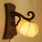 Wall Mount Lamp Paper Shade Art Home Deco Yellow Sconce Brown Lantern Light. Fixed Price $159.00.