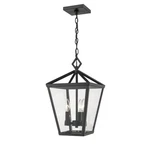 Powder Coated Black Four Light Outdoor Hanging Lantern From The Arnold. Fixed Price $198.00.
