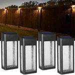 Goodfoever 4 Pack Solar Fence Lights Wall Light, Black. Fixed Price $71.23.