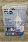 Heath Zenith Motion Sensing Cast Aluminum Lantern SL-4191-WH. Fixed Price $49.95.