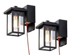 Oupavocs Outdoor Lights With Gfci Outlet, Black Front 2 Packs,. Fixed Price $142.99.