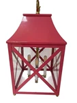 Oompf Home Essex Lantern 12X12X23 Pink Lacquered Solid Brass Quadrille Preppy. Fixed Price $1595.00.