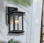 Micsiu Dusk To Dawn Sensor Outdoor Lighting Fixture, Textured Black Wall Sconce. Fixed Price $55.00.