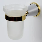 Franz Viegener Chess Glass Tumbler & Brass Holder, Wall-mount, Chrome Gold. Fixed Price $34.99.