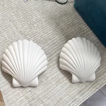 Justice Design Shell Wall Sconce White Ceramic Matte Indoor Modern Light Fixture. Fixed Price $150.00.