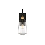 Savoy House Macauley 1LT 14" Outdoor Wall Lantern, Black/brass 5-2066-51. Fixed Price $158.40.
