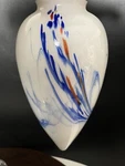 Hampton Bay Art Glass Pendant Ceiling Light 60W Adj Cord Blue Red Swirl Disc New. Fixed Price $24.99.