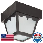 Nuvo SF77/863 Poly Frame Carport Flush Mount Frosted Acrylic Panels Black Small. Fixed Price $48.03.