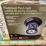 Portfolio Flushmount Porch Light Rubbed Oil Bronze Seeded Glass Steel. Fixed Price $32.99.