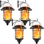 Dynaming 4 Pack Solar Flame Wall Lanterns Outdoor, Powered Mounted.... Fixed Price $42.52.