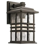 Kichler Beacon Sq Outdr Wall 1LT 6.5X12", Olde Bronze, Clear Hammered - 49829OZ. Fixed Price $149.99.