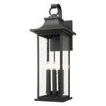 Z-lite Tiberius 6 13.5" Outdoor Wall Light, Black/clear Seedy 5017XL-BK. Fixed Price $550.00.