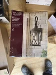 Home Decorators Walcott Manor 18.75" Black Industrial Outdoor Wall Lantern. Fixed Price $90.20.