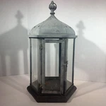 Large Rustic Slate Metal Glass Hanging Lantern Candle Holder Outdoor Decor 19.5. Fixed Price $85.00.