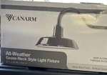 Canarm Light Fixture BL16WACBK Outdoor Gooseneck Black 31 Open Box. Fixed Price $85.00.