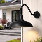 Ytzlvw 15 Inch Large Black Outdoor Gooseneck Barn Lights From Dusk To Dawn. Fixed Price $144.81.