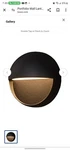 Portfolio Led Outdoor Wall Lantern Light Sconce Black Round Orb Half-moon. Fixed Price $30.00.