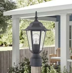 Hukoro Allison 1LIGHT Matte Black Hardwired Outdoor Weather Resistant Post. Fixed Price $27.89.