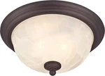 Naveen Two-light Outdoor Flush-mount Fixture, Oil Rubbed Bronze & Alabaster Glas. Fixed Price $53.99.