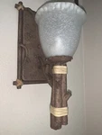 Troy Lighting B8731HK Wall Sconce Hickory Finish Cheyenne Collection. Fixed Price $65.00.