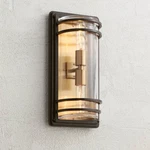 Habitat Modern Outdoor Wall Light Fixture Bronze Brass 16" For Exterior Barn. Fixed Price $84.95.