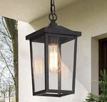 Lnc Matte Black Lantern Geometric Hanging Pendant Light W/ Clear Glass. Fixed Price $44.99.