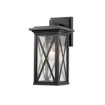 Z-lite Brookside Light 12" Outdoor Wall Sconce, Black, Clear Seedy 583S-BK. Fixed Price $124.99.