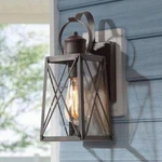 Lnc Wall Lantern Sconce 12.5"X5.5"X6" 1-LIGHT W/seeded Glass Shade. Fixed Price $59.99.