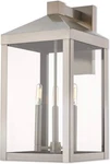 Livex Lighting 20585-91 Three-light Outdoor Wall Lantern Brushed Nickel 22 Inch. Fixed Price $200.00.