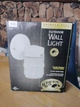 Hampton Bay 1-LIGHT Outdoor Matte White Jelly-jar Wall Lantern Sconce. Fixed Price $9.95.
