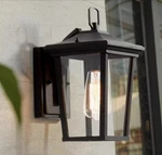 Lnc Modern Coastal Matte Black Outdoor Sconce With Clear Glass. Fixed Price $25.50.