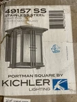 Kichler 49157SS Portman Square 1LT 8IN Exterior Wall Lantern, Stainless Steel Fi. Fixed Price $99.00.