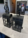 Pair Of North East Lantern Adams 6131 Wall Light Fixture Dark Bronze. Fixed Price $300.00.