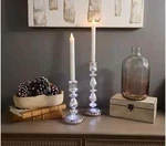 Lwya Kim Gravel Set Of 2 Illuminated Mercury Glass Taper Candle Holders Silver. Fixed Price $35.00.