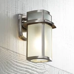 Delevan Modern Outdoor Wall Light Fixture Brushed Nickel 11 1/4" Damp Exterior. Fixed Price $124.99.