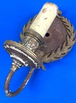 C1920 Brass Sconce Light Fixture W/ Laurel Wreath - Center Mounting Plate, Steel. Fixed Price $24.99.