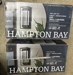 Hampton Bay Lindley 12.38 In.modern 1-LIGHT Matte Black Hardwired LEDOUTDOOR(2PK. Fixed Price $74.88.
