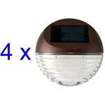 Solar Powered Round Mini Led Deck / Step Light, Bronze Finish, 4-PACK. Fixed Price $34.95.