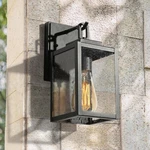 Lnc Square Modern 1-LIGHT Black Non- Solar Outdoor Wall Lantern Sconce With Clea. Fixed Price $27.05.