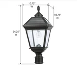 Gama Sonic Imperial Bulb V2 Solar Lamp Post Light Black Aluminum Outdoor 3". Fixed Price $216.76.