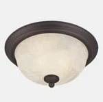 Westinghouse 62309 Two-light Flush-mount Fixture Oil Rubbed Bronze White Glass. Fixed Price $50.00.